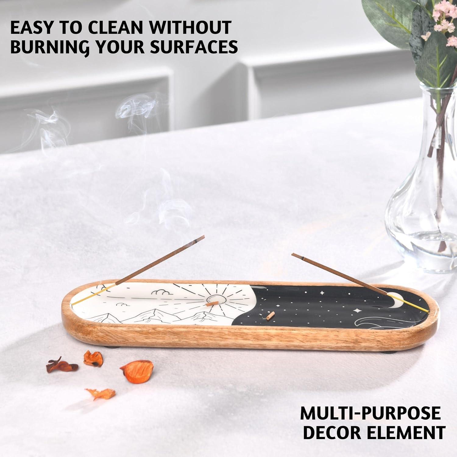 Soporte de Incienso Folkulture Yin Yang 30.48 cm Madera