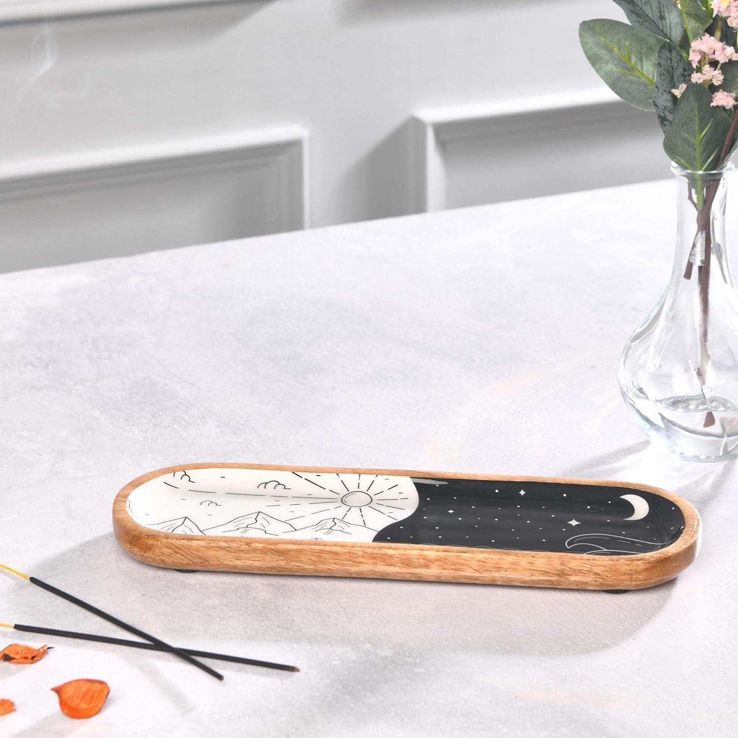 Soporte de Incienso Folkulture Yin Yang 30.48 cm Madera