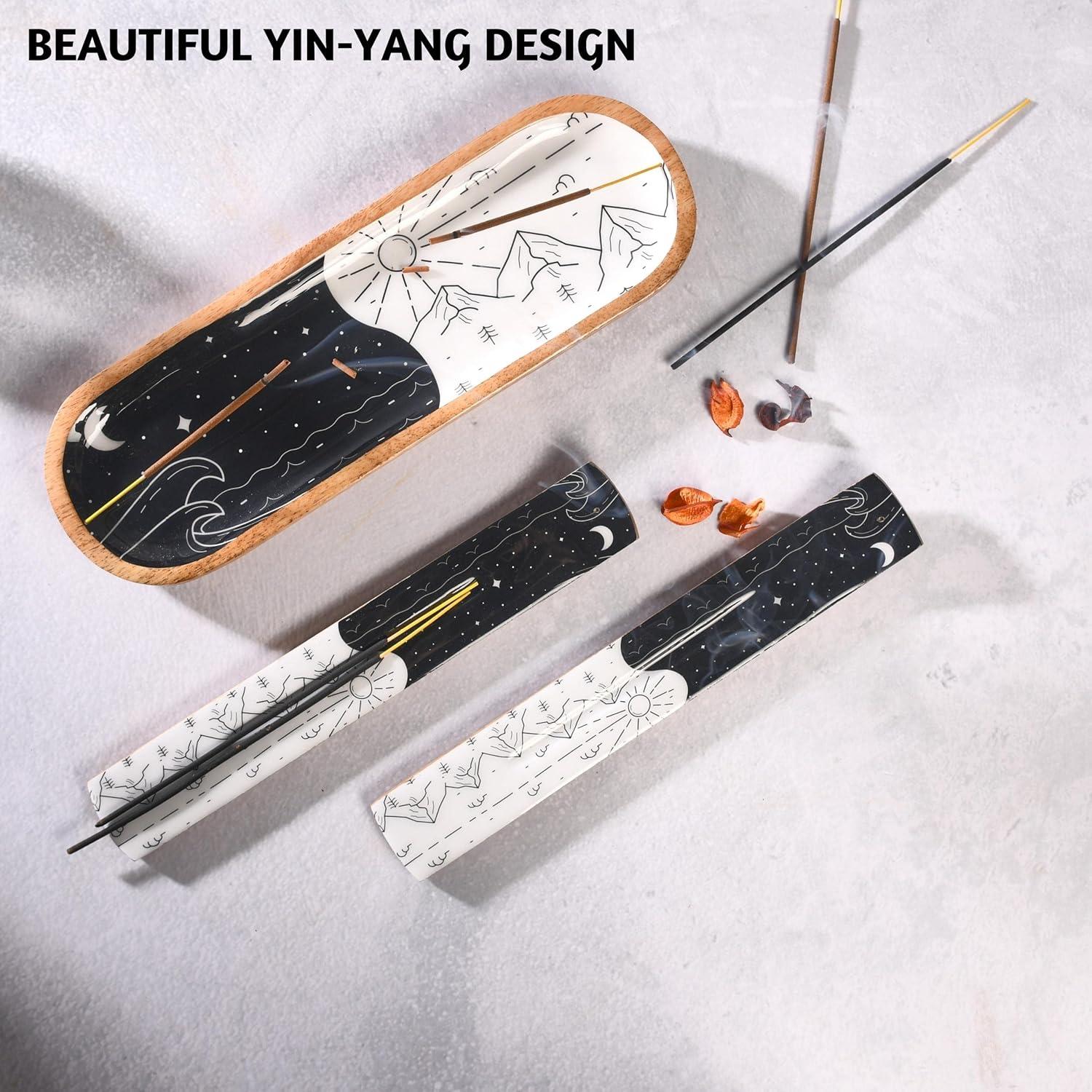 Soporte de Incienso Folkulture Yin Yang 30.48 cm Madera