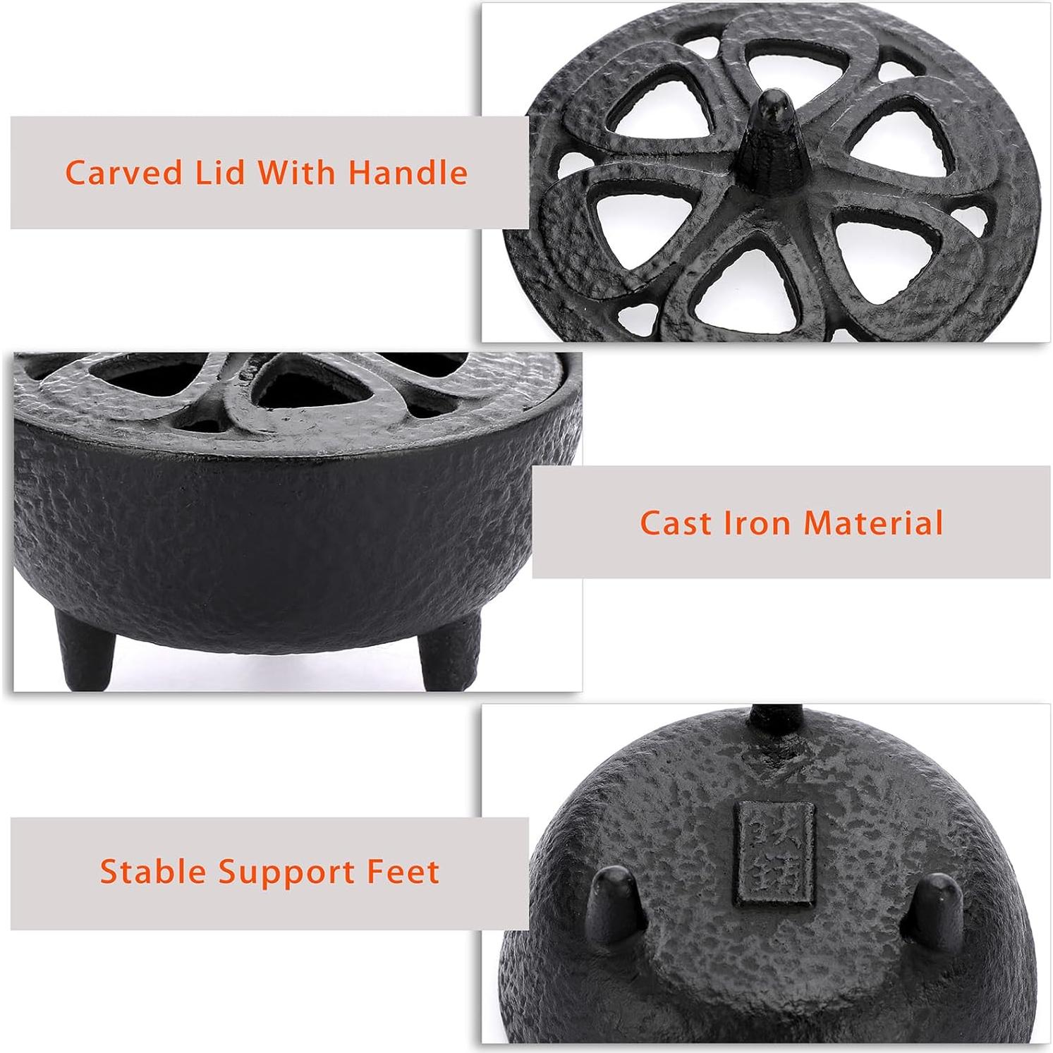 Soporte de Incienso JUXYES Vintage de Hierro Fundido 8.4 cm