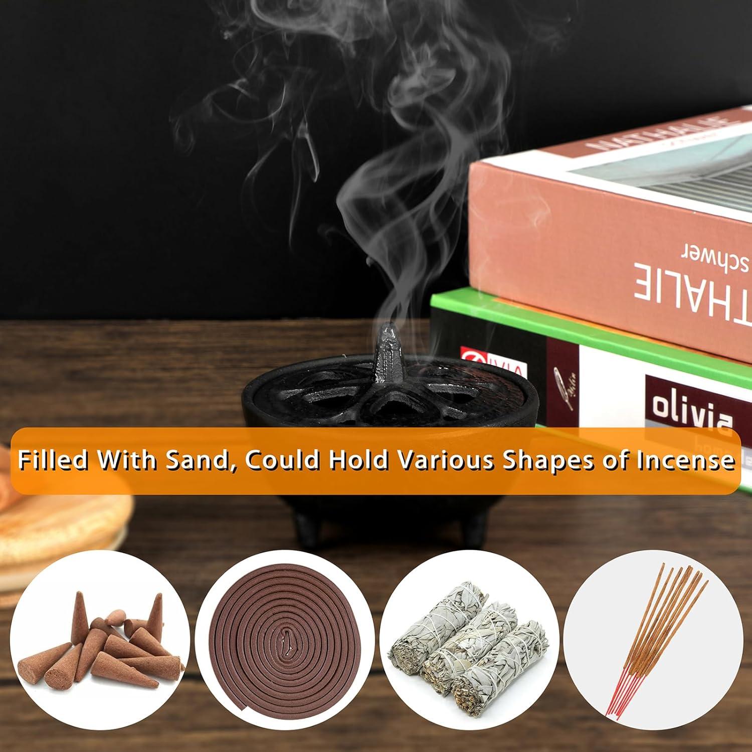 Soporte de Incienso JUXYES Vintage de Hierro Fundido 8.4 cm