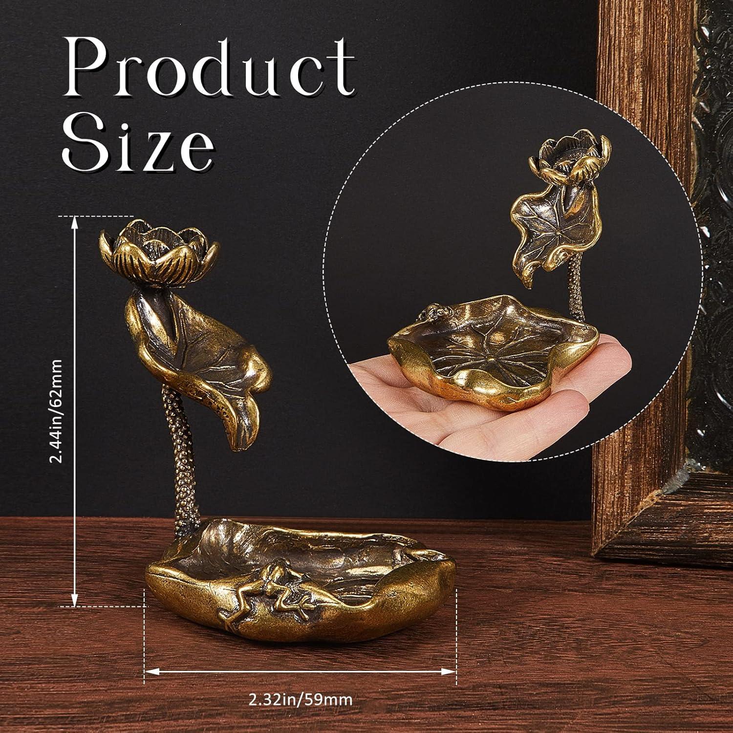 Soporte de Incienso de Loto de Latón Zhehao - 2 Piezas