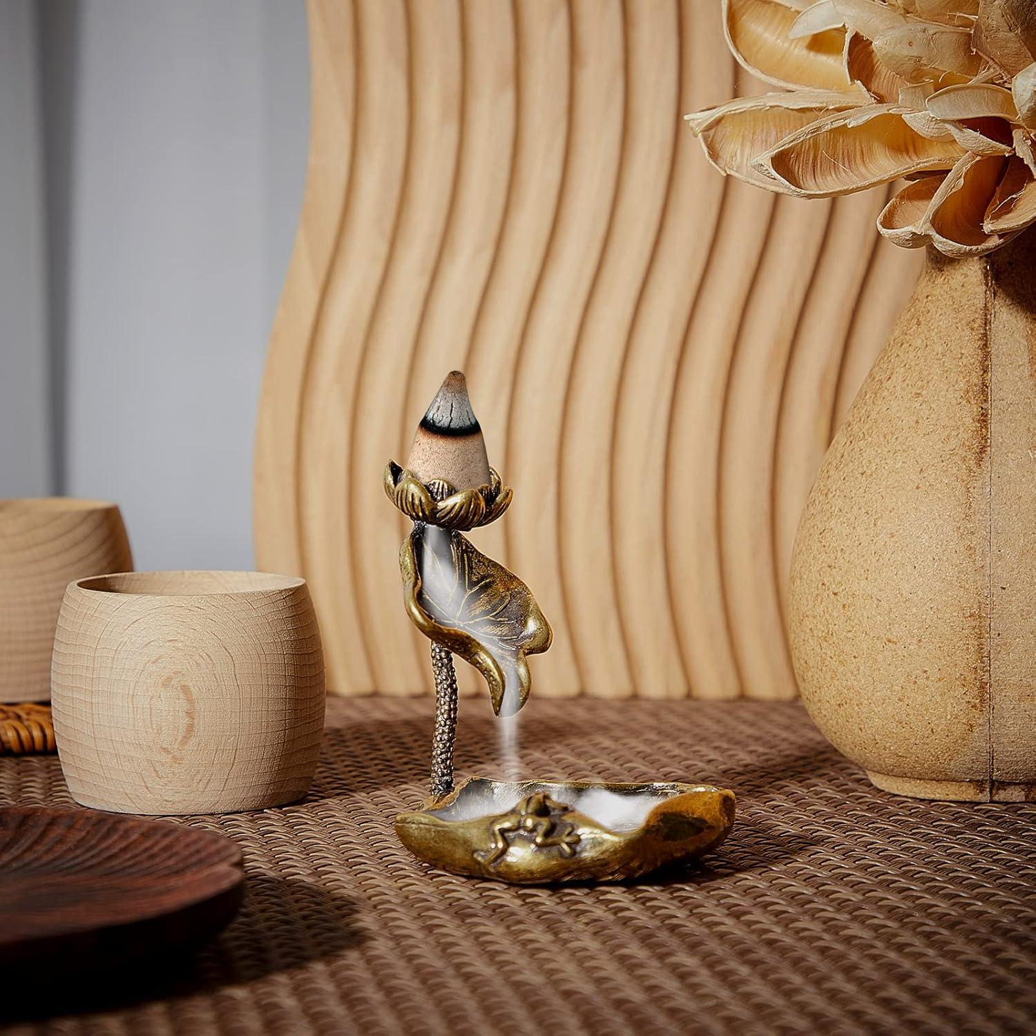 Soporte de Incienso de Loto de Latón Zhehao - 2 Piezas