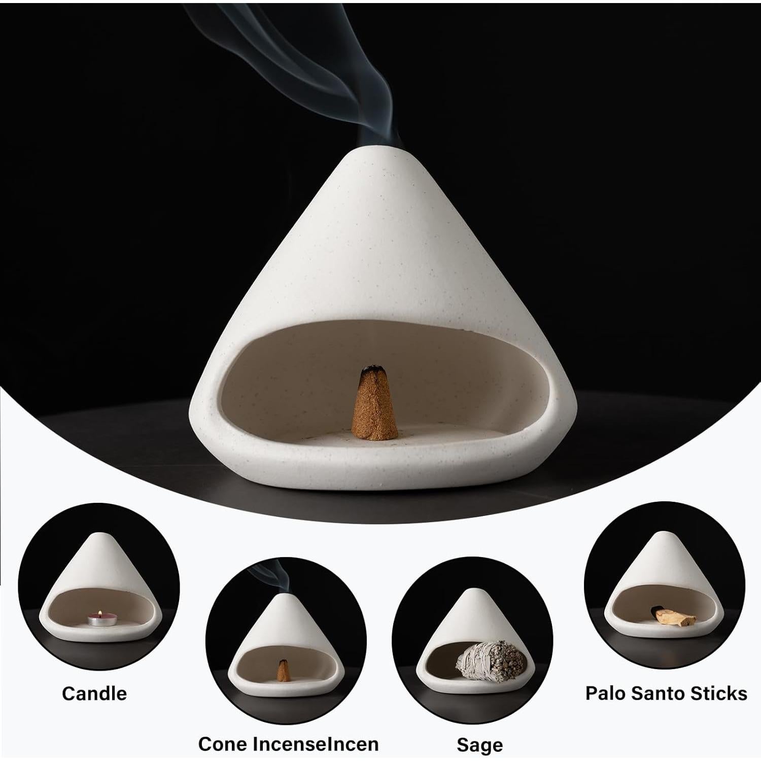 Soporte de Palo Santo MOUGIGI Cerámica Zongzi Blanco 14 cm