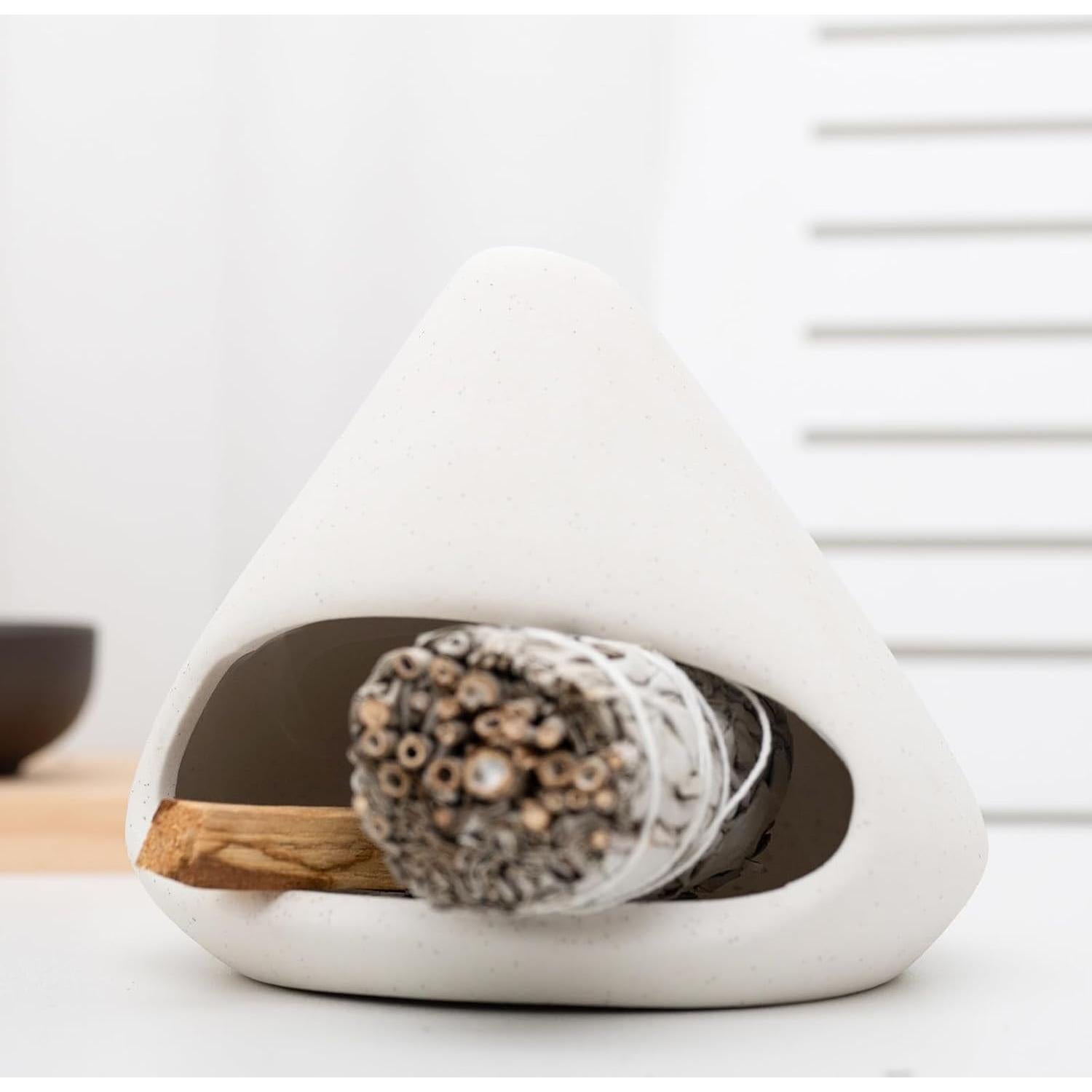 Soporte de Palo Santo MOUGIGI Cerámica Zongzi Blanco 14 cm