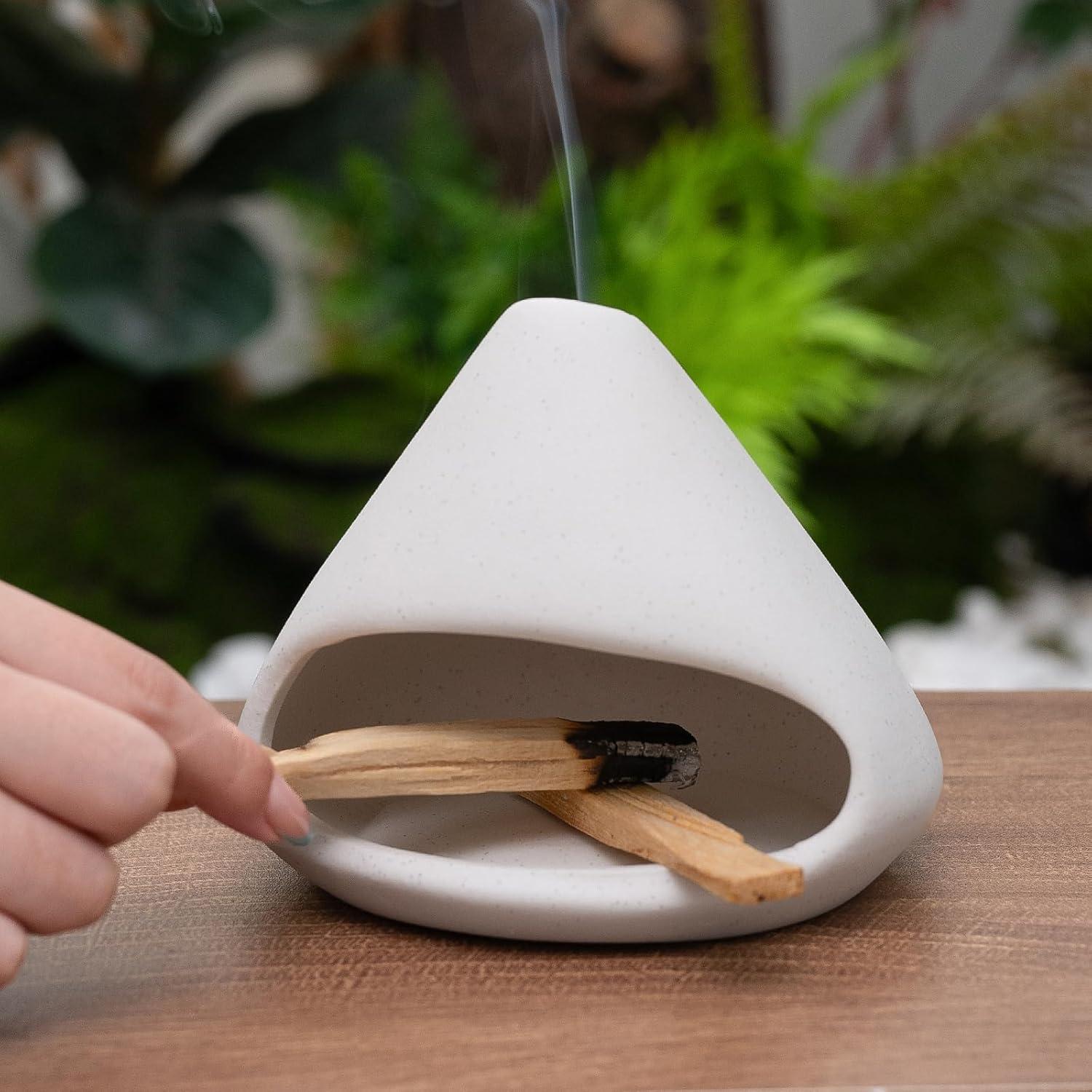 Soporte de Palo Santo MOUGIGI Cerámica Zongzi Blanco 14 cm