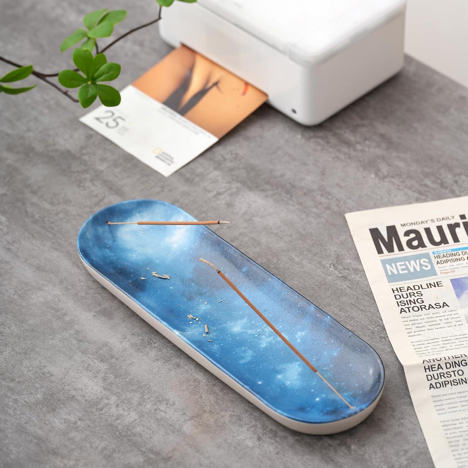 Soporte de Incienso Cerámica CEREMONIA Estrellado 30x10 cm