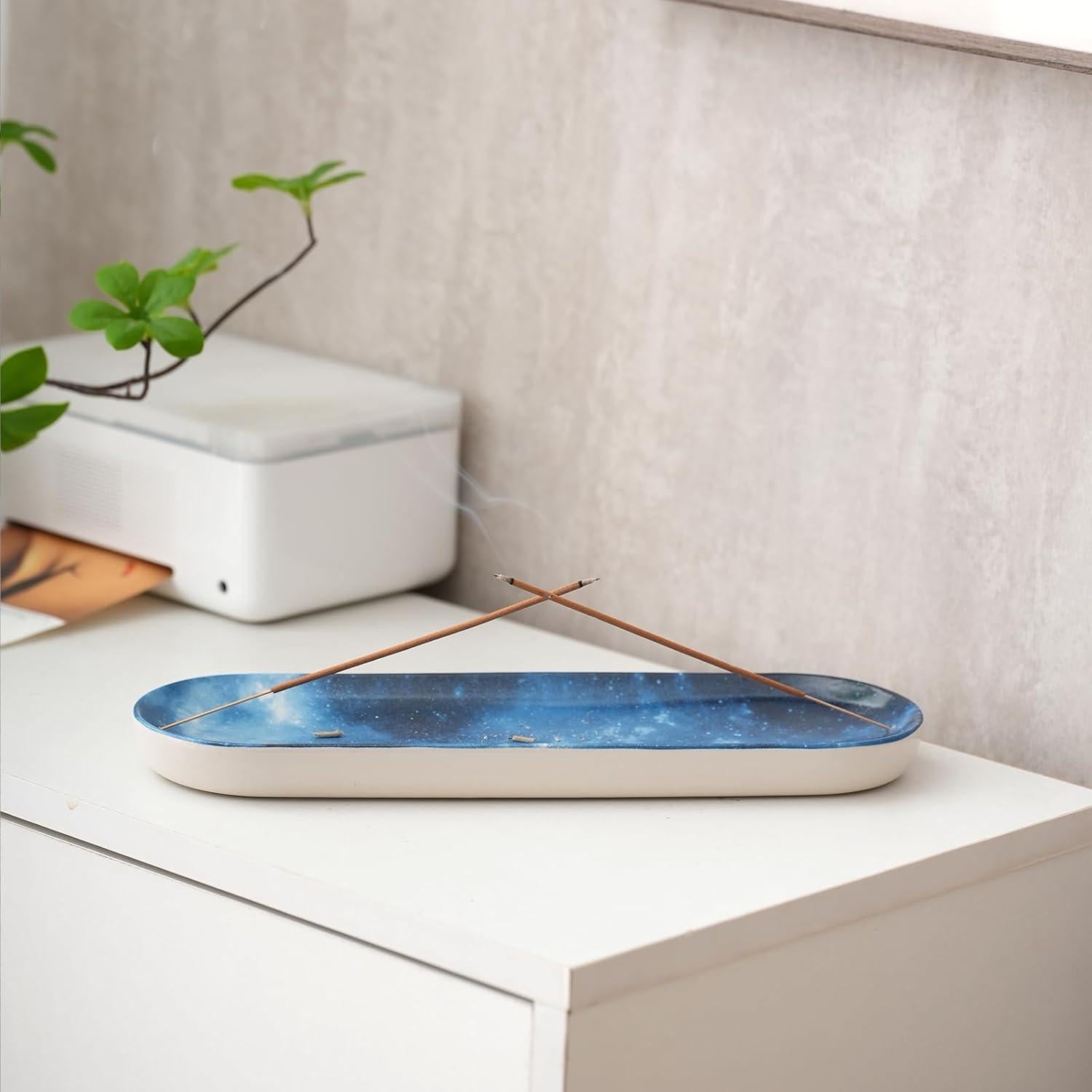 Soporte de Incienso Cerámica CEREMONIA Estrellado 30x10 cm