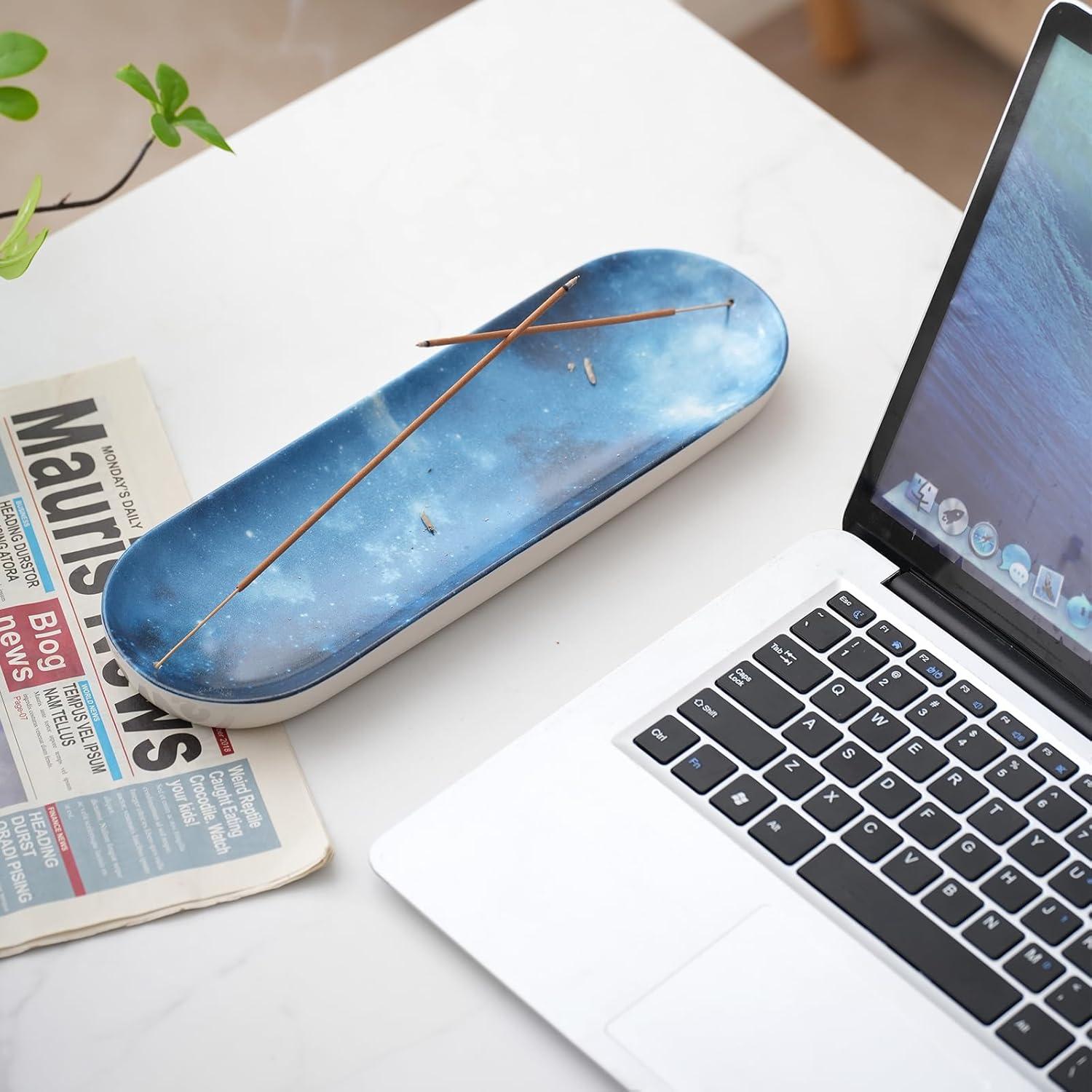 Soporte de Incienso Cerámica CEREMONIA Estrellado 30x10 cm