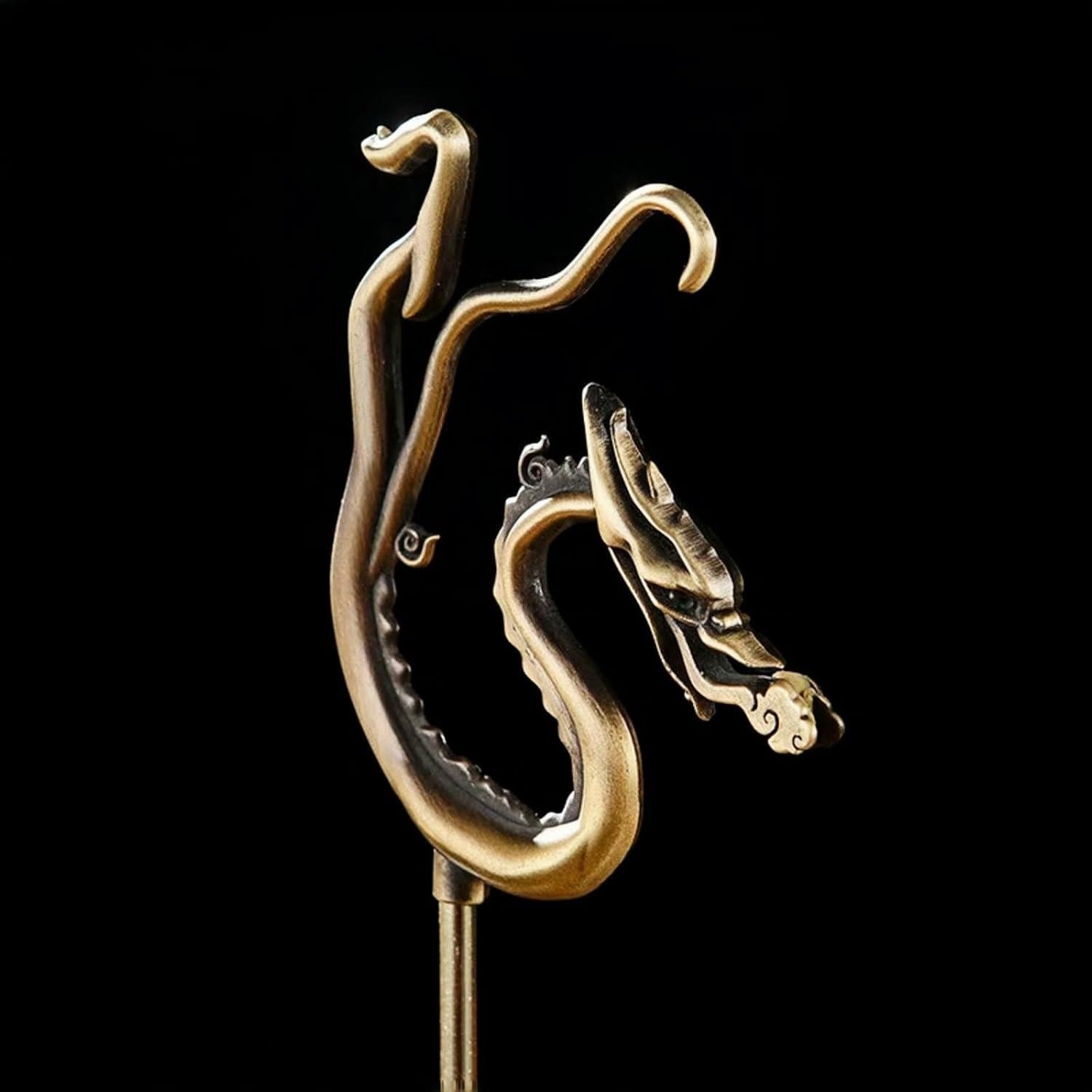 Soporte de Incienso de Bambú Dragón 33 cm - Captador de Cenizas