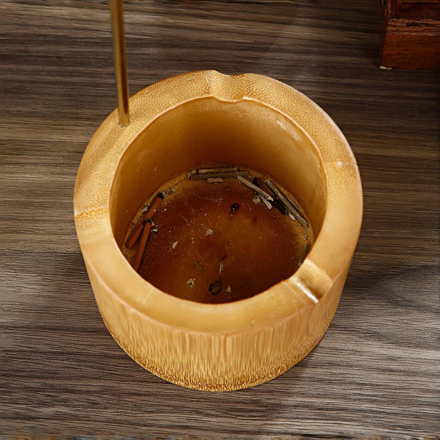 Soporte de Incienso de Bambú Dragón 33 cm - Captador de Cenizas