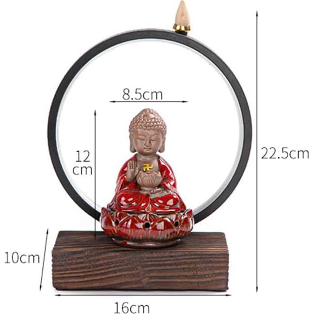 Quemador de Incienso Buda Getrelax Cerámica LED 16x10x22.5cm