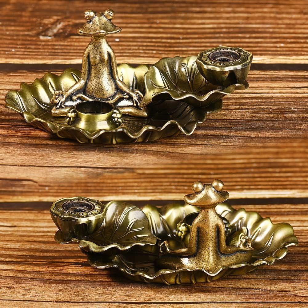 Soporte de Incienso de Rana Lagava - 3 en 1, Oro, Zinc