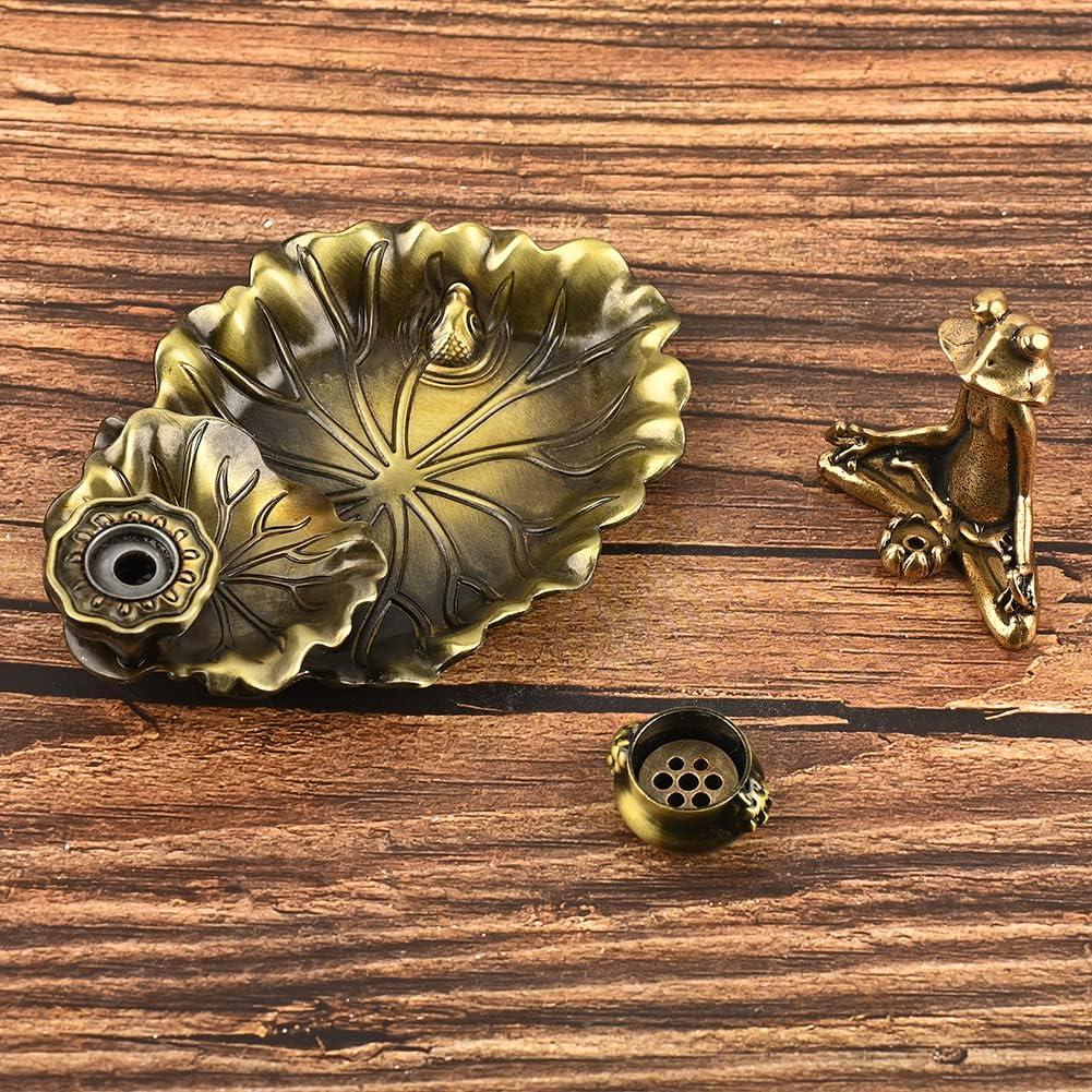 Soporte de Incienso de Rana Lagava - 3 en 1, Oro, Zinc