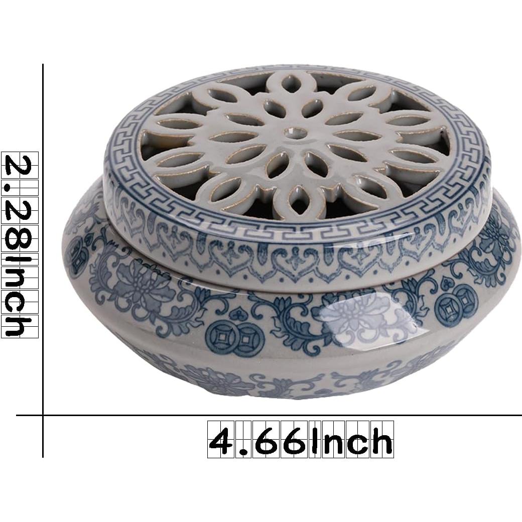 Soporte de Incienso Cerámica CHORZHOW Azul y Blanco 11.8cm