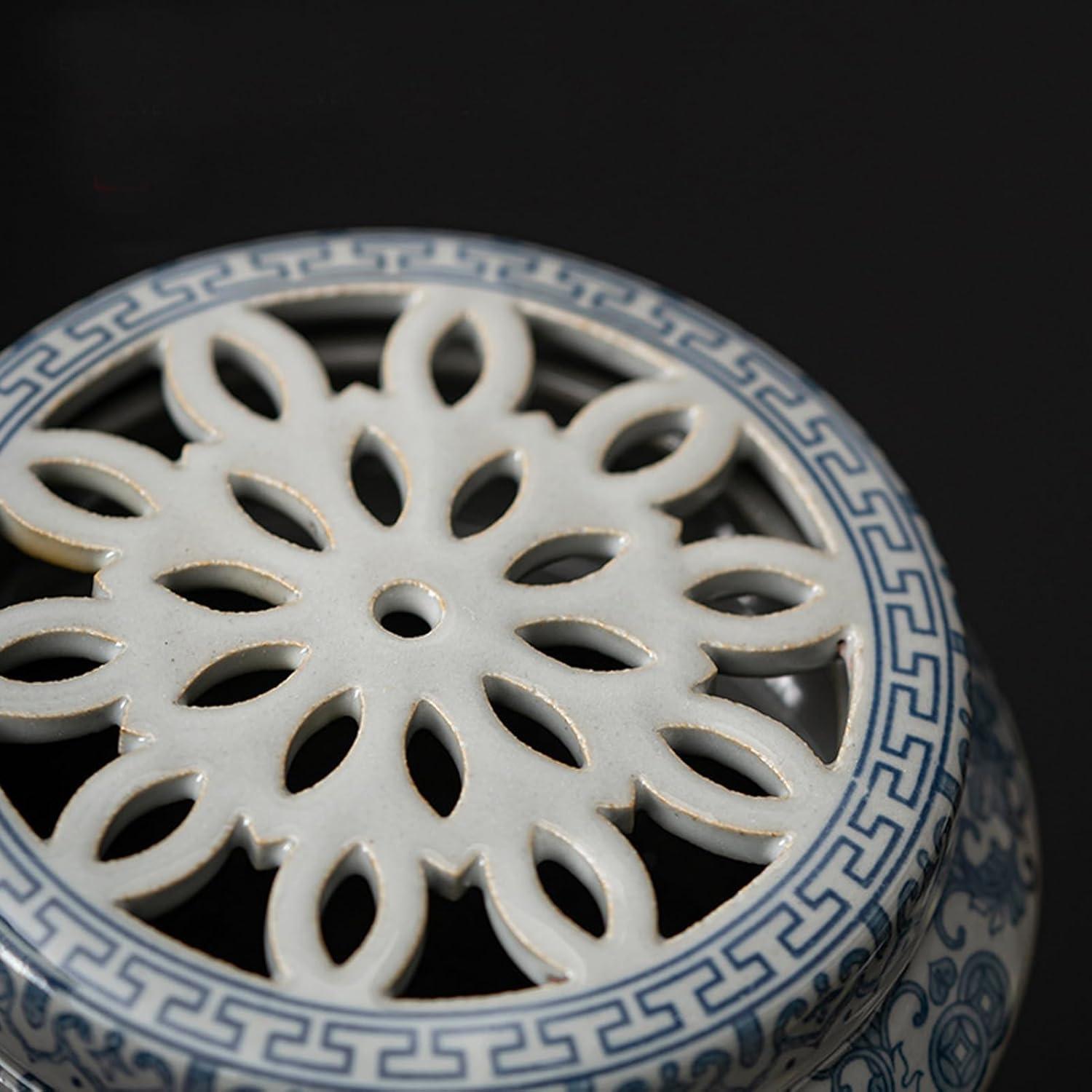 Soporte de Incienso Cerámica CHORZHOW Azul y Blanco 11.8cm