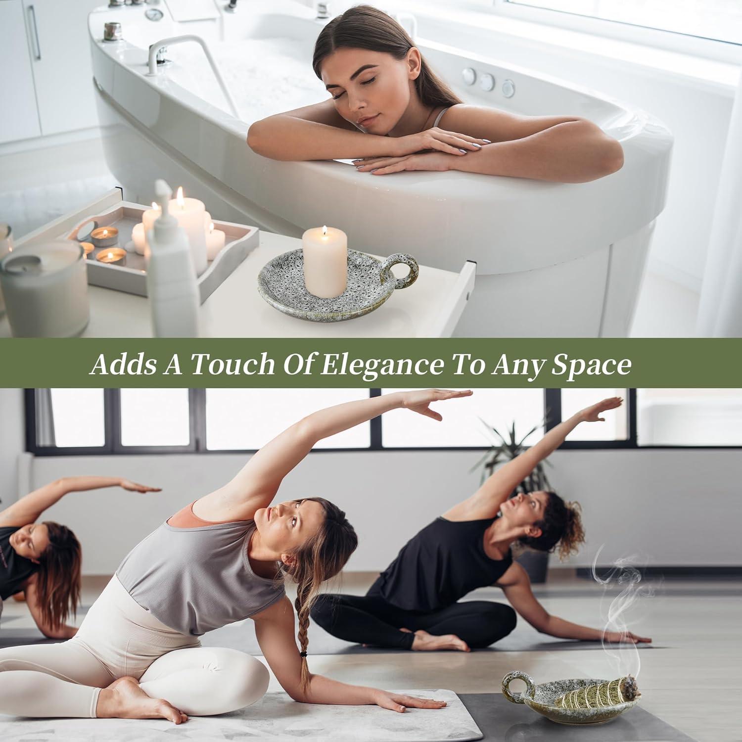 Soporte de Incienso Cerámica Verde 5 en 1 Palo Santo