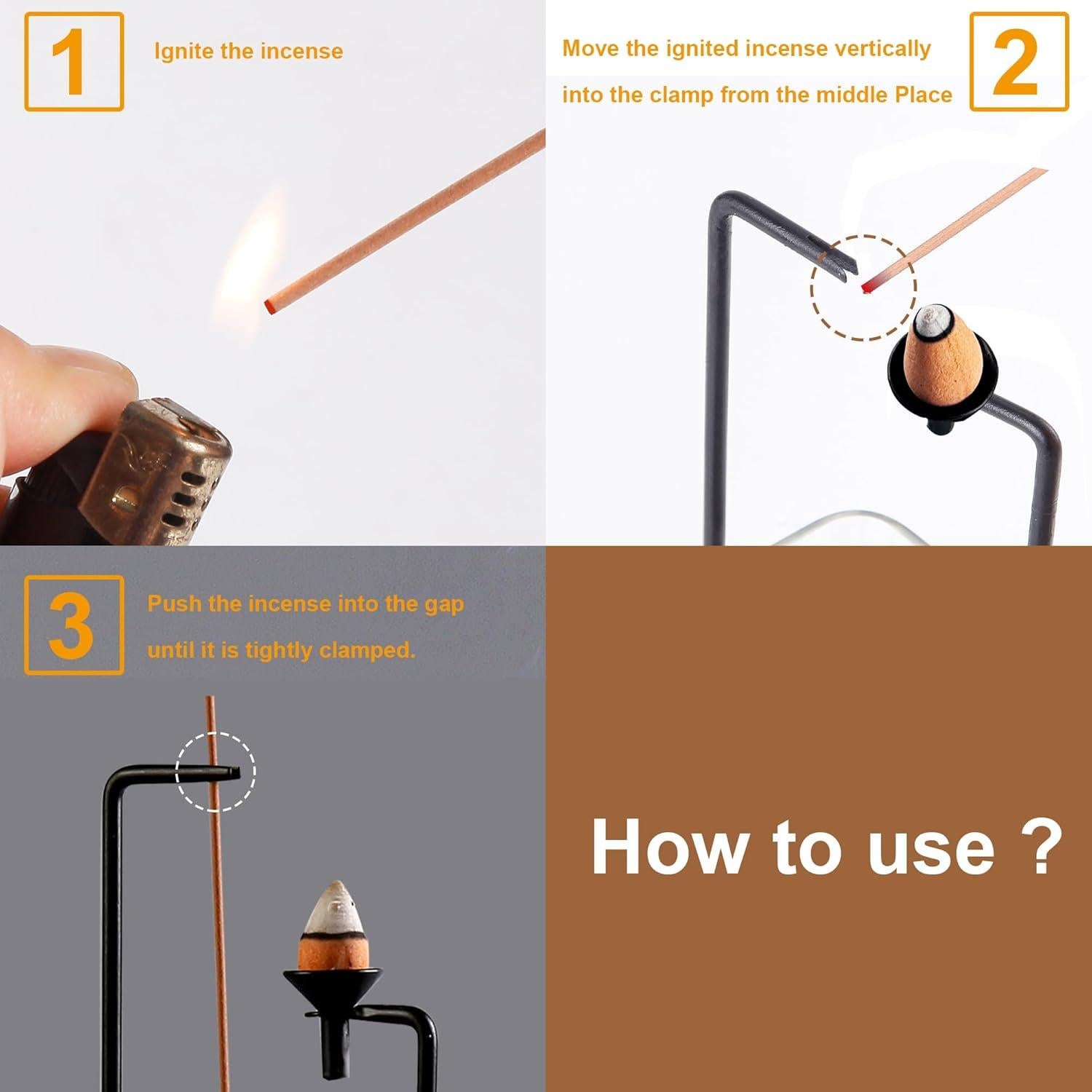 Soporte y Quemador de Incienso Hukalw Negro con Vidrio Removible