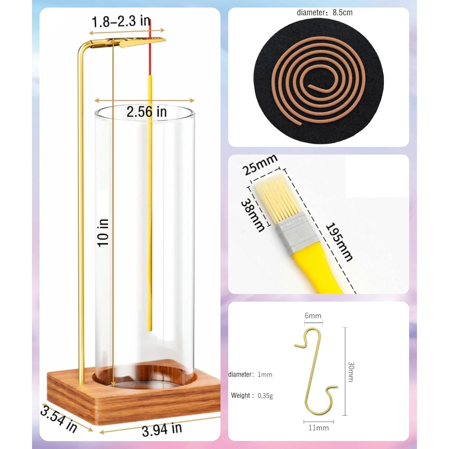 Soporte de Incienso SIGZKK de Madera con Recogedor de Vidrio