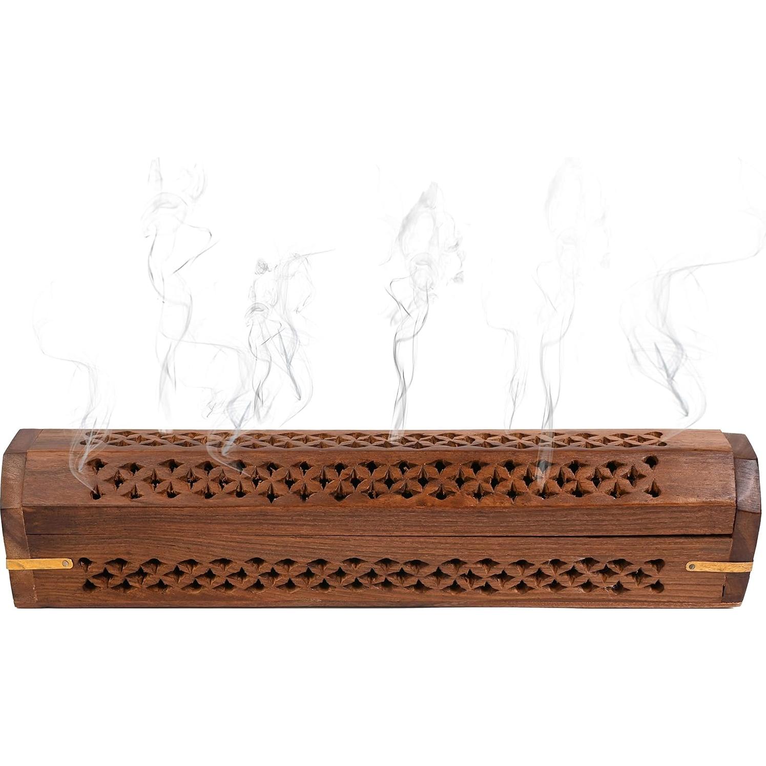 Paquete de 2 Quemadores de Incienso de Madera Incense Garden