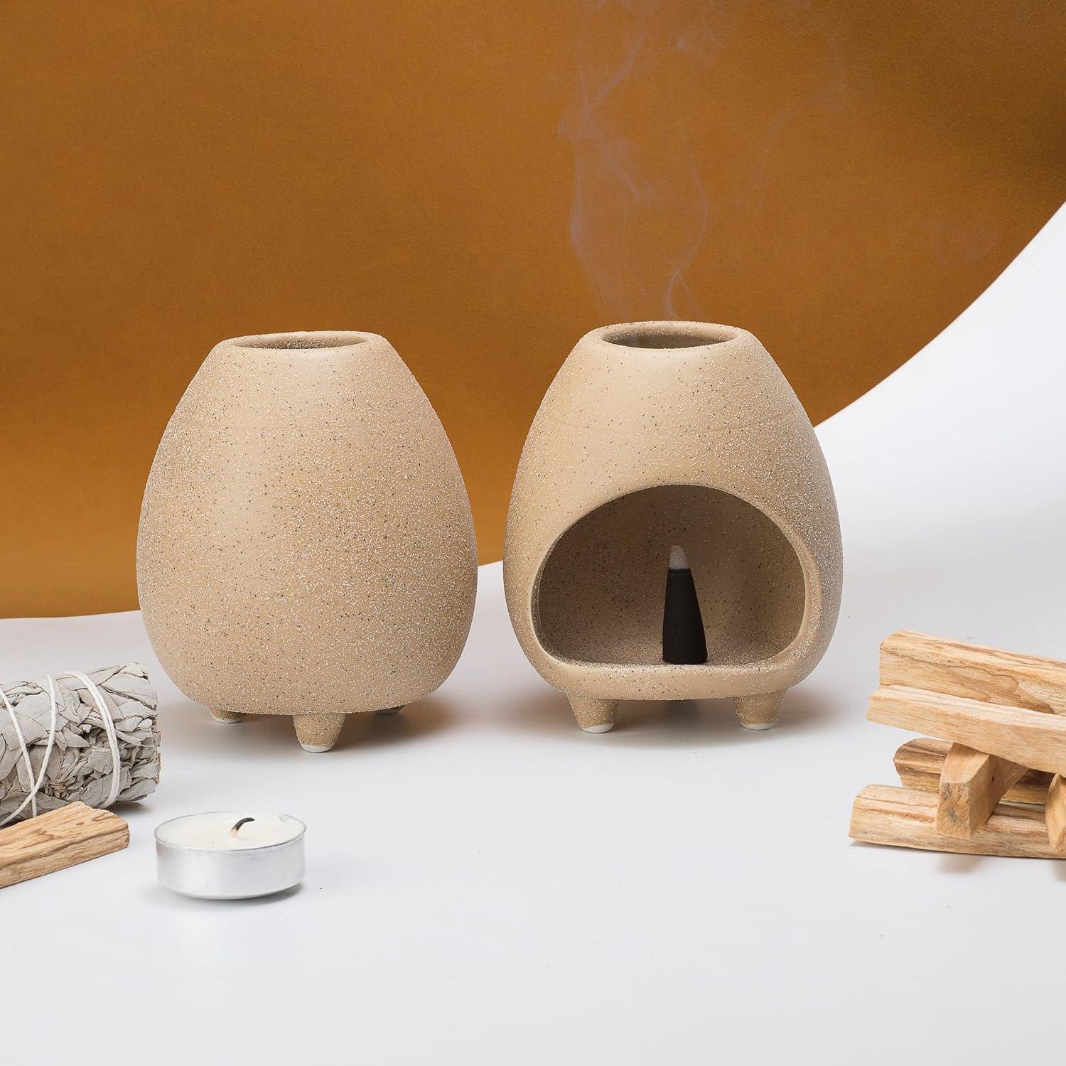 Soporte de Cerámica para Incienso Pincasol Beige 10.2cm