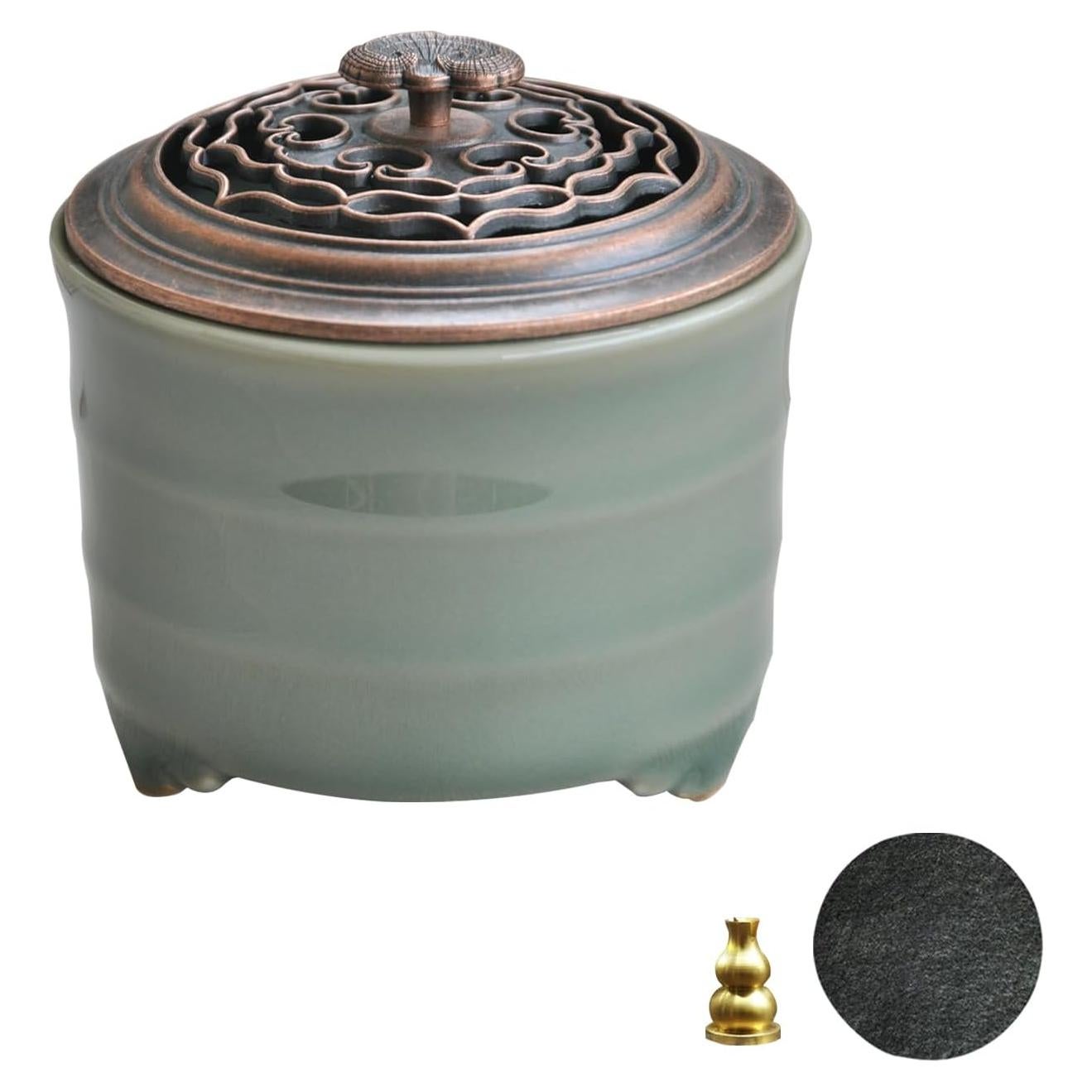 Soporte de Incienso Cerámica Nivanazen con Tapa 8.43cm