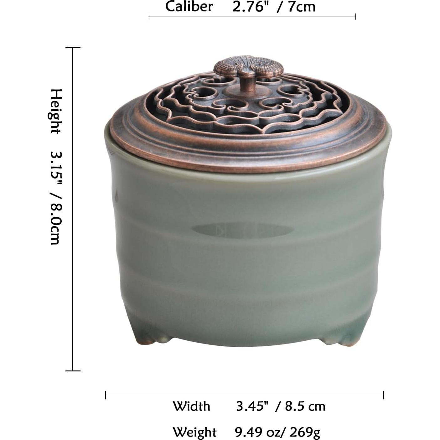 Soporte de Incienso Cerámica Nivanazen con Tapa 8.43cm