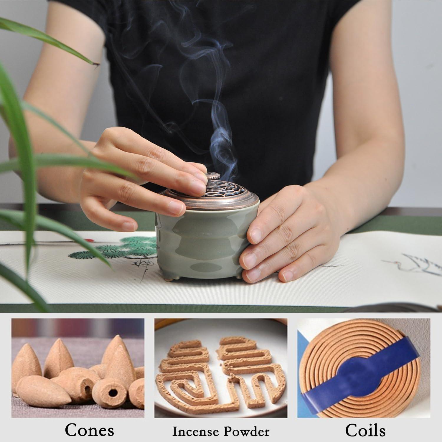 Soporte de Incienso Cerámica Nivanazen con Tapa 8.43cm