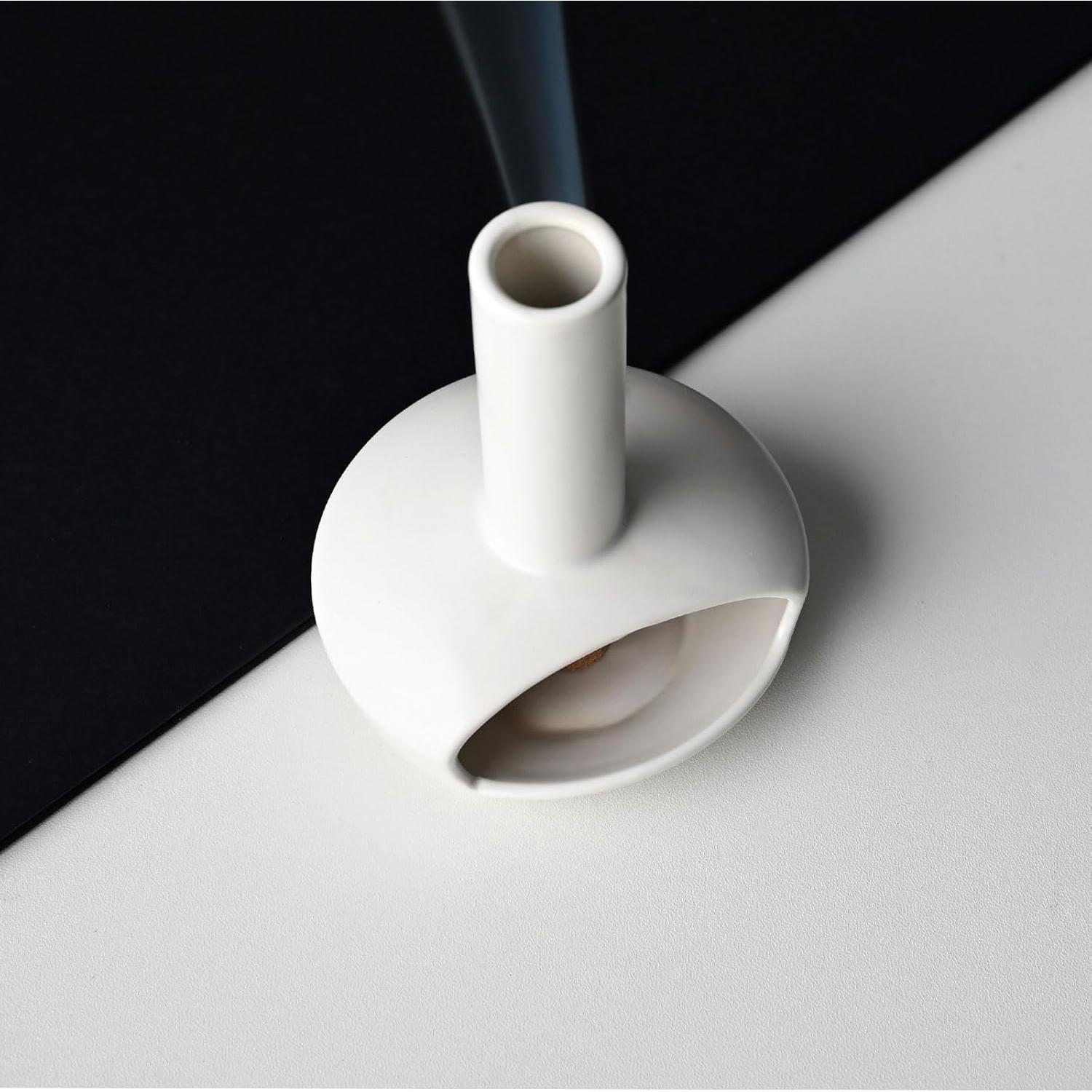 Soporte de Incienso de Cerámica Tnstbiee Blanco 9.14cm