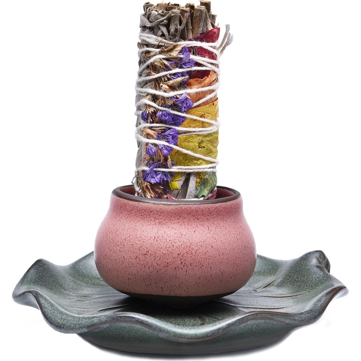 Soporte de Incienso Cerámico KR. LIF 3 en 1 para Aromaterapia