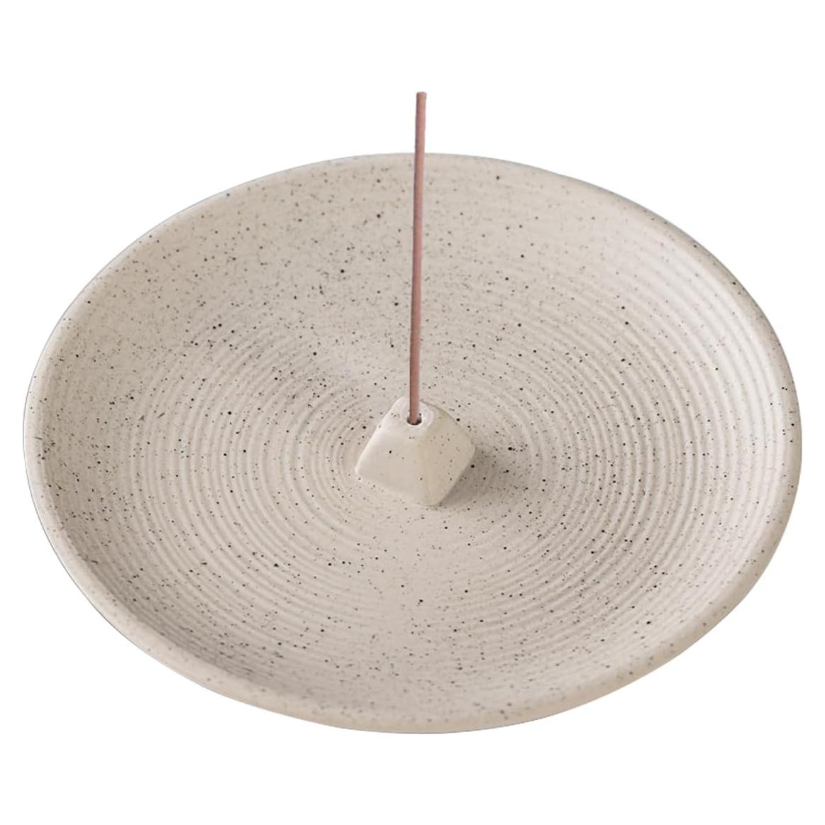 Soporte de Incienso Cerámica CHORZHOW Blanco 14x14x2.2cm