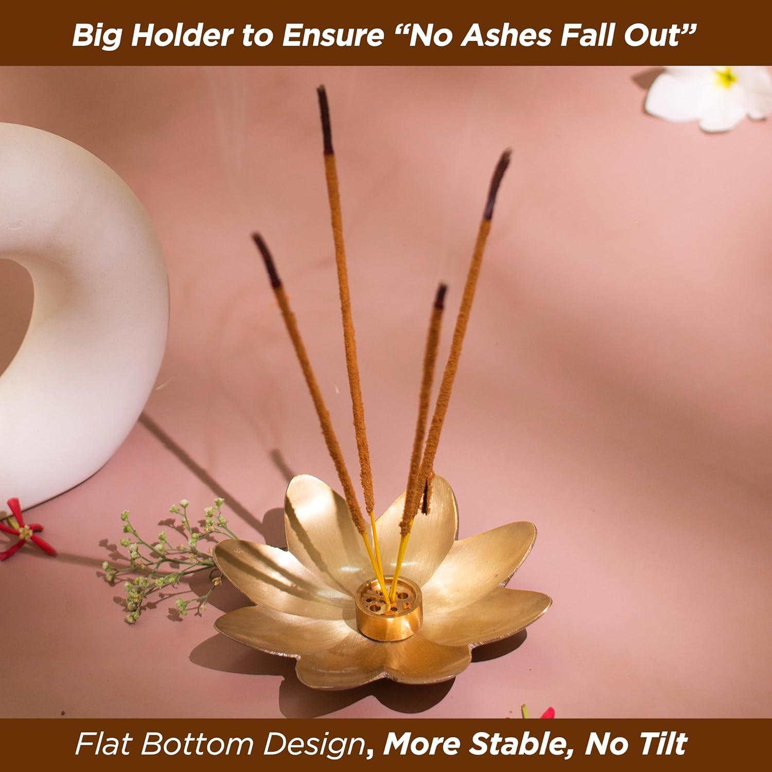 Soporte de Incienso Raajsee - Set de 3 Flores de Latón