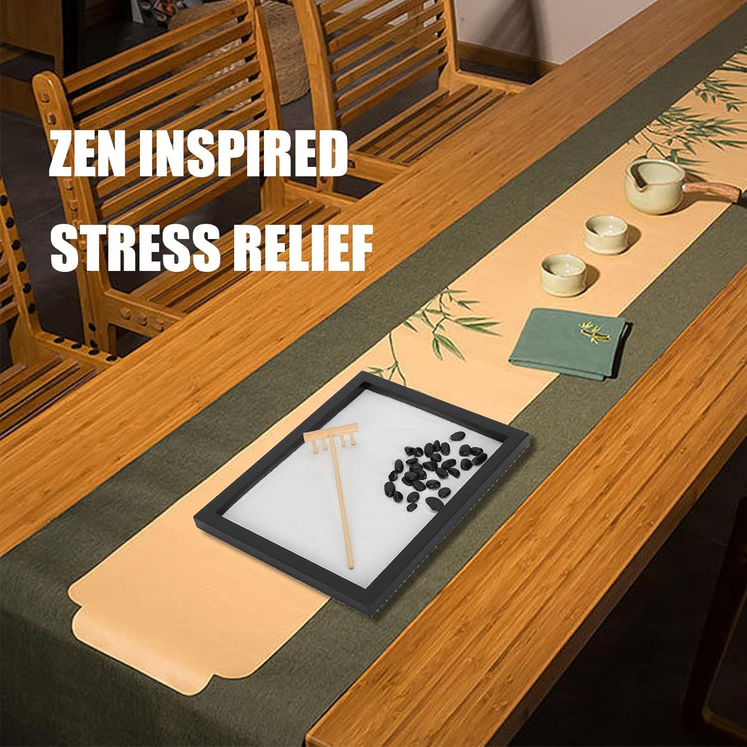 Mini Jardín Zen de Arena QANYEGN para Decoración de Escritorio