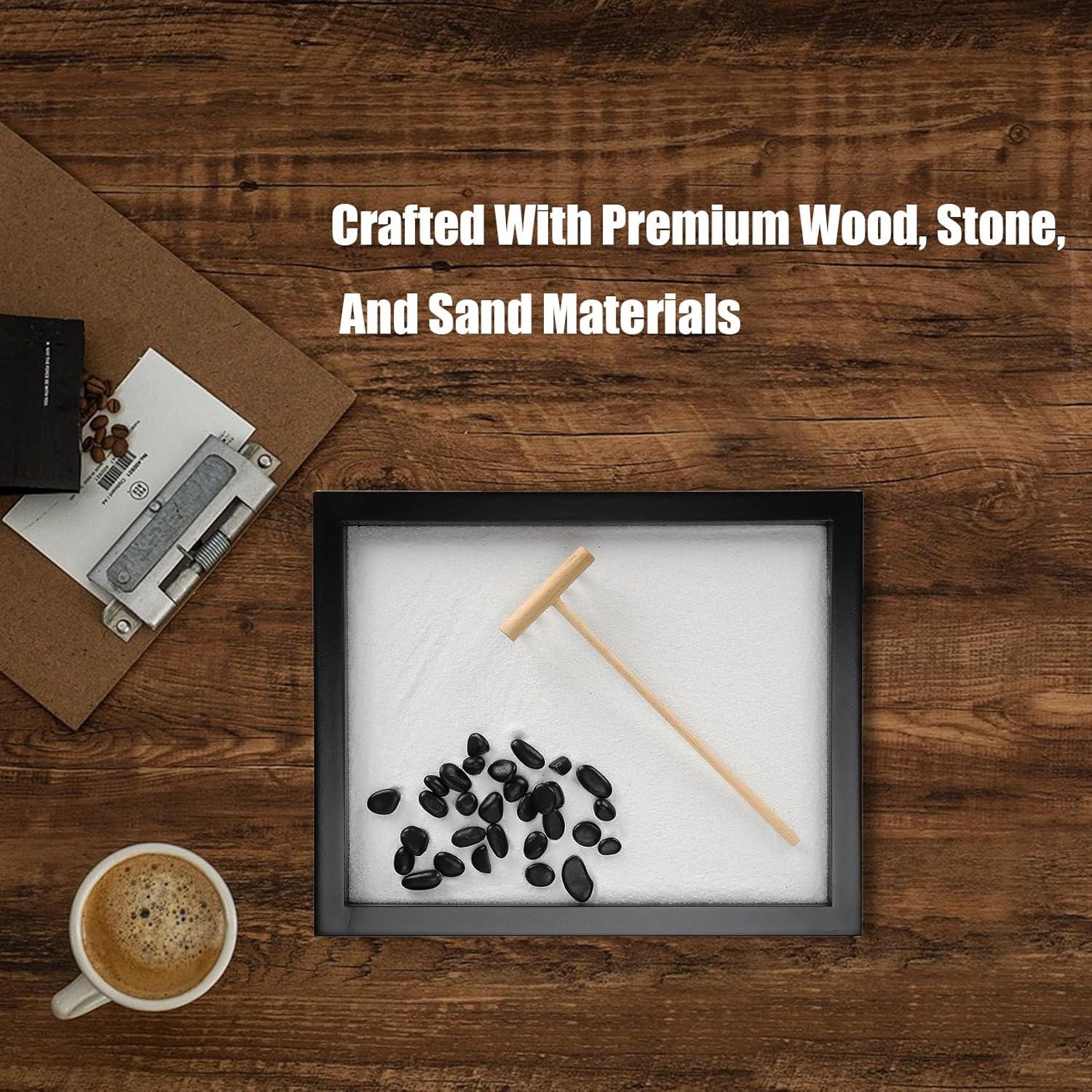 Mini Jardín Zen de Arena QANYEGN para Decoración de Escritorio