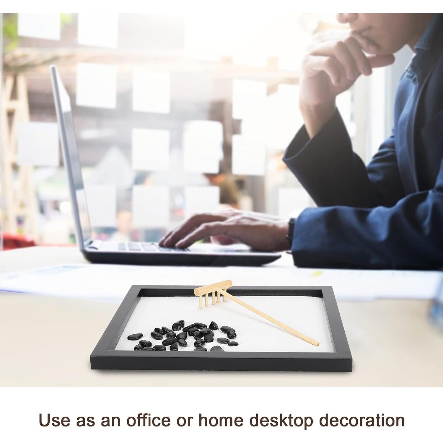 Mini Jardín Zen de Arena QANYEGN para Decoración de Escritorio