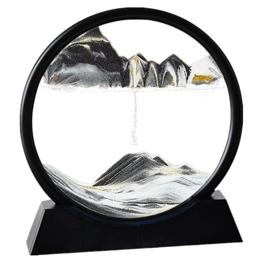 Arte de Arena en Movimiento ANXUS Redondo 17.78 cm Negro