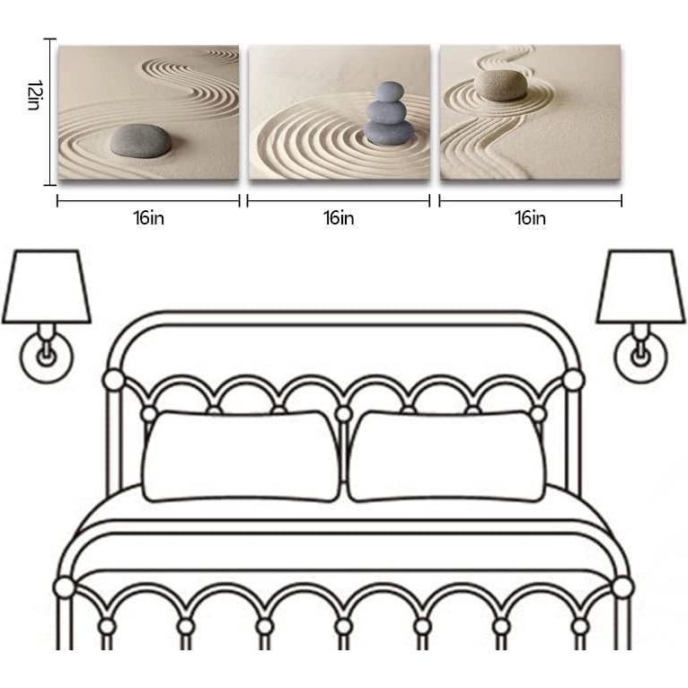 Arte de Pared Lienzo Zen Apicoture 3 Paneles 30x40cm