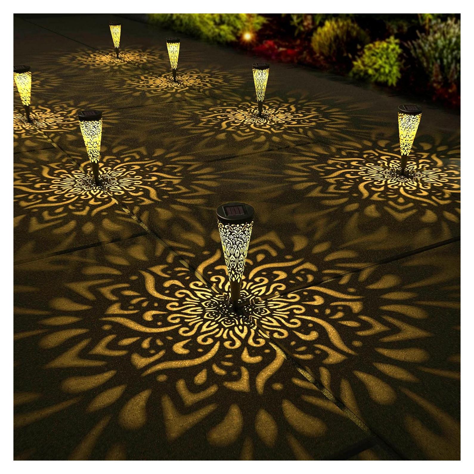 Paquete de 6 Luces Solares Decorativas Gardencave - Negro
