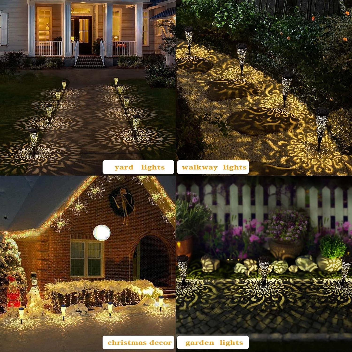 Paquete de 6 Luces Solares Decorativas Gardencave - Negro