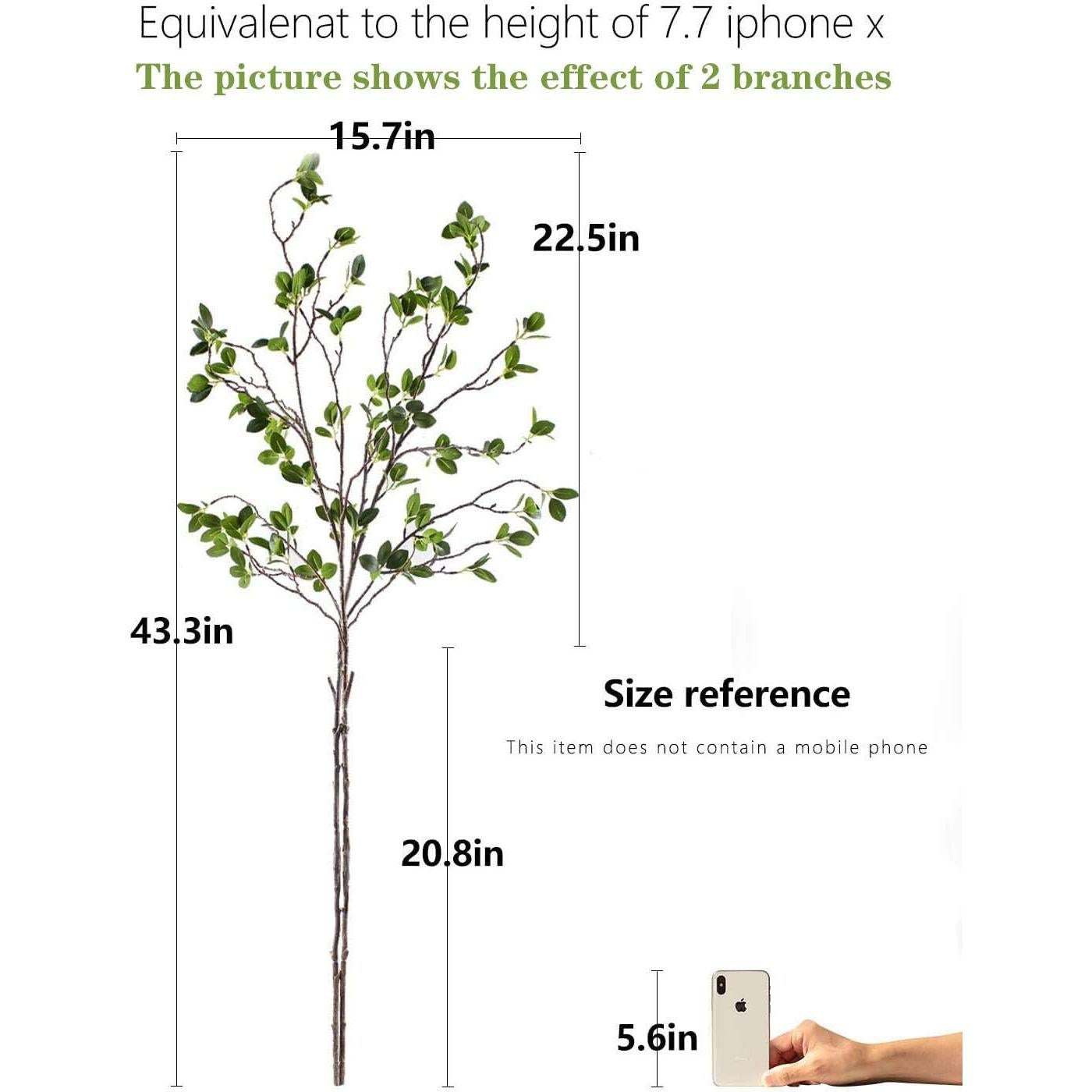 Ramas Artificiales de Eucalipto HWL 110 cm Verde (6 pcs)