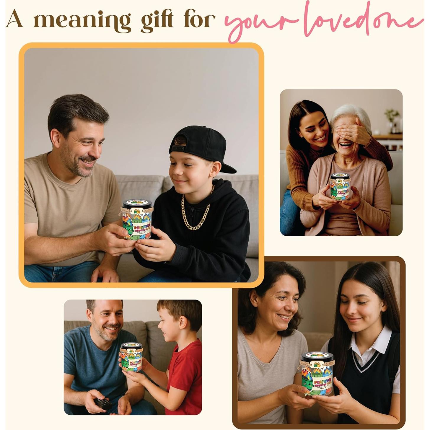 Tarro de Tarjetas de Afirmación Pepinillo Positivo 60 Unidades