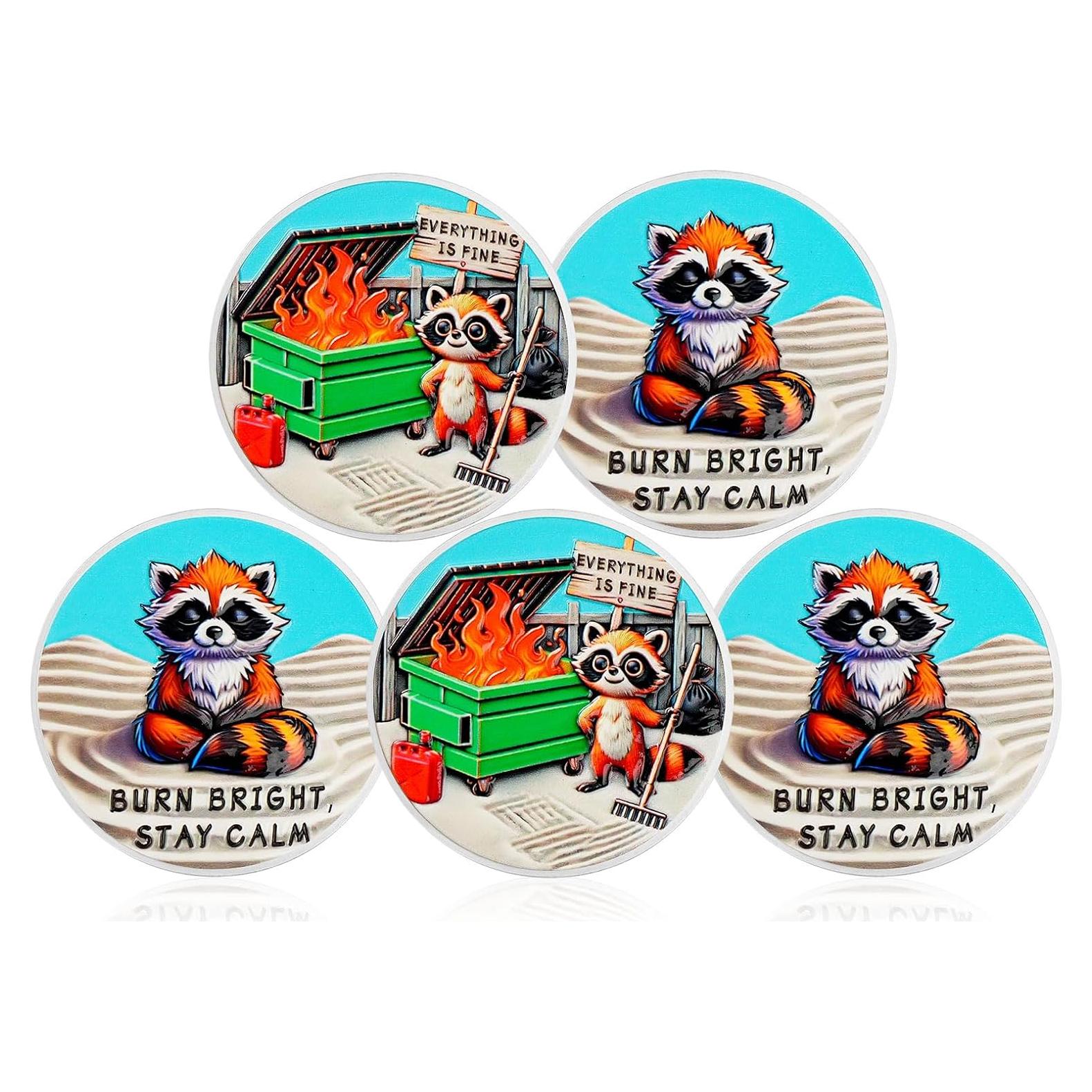 Conjunto de 5 Monedas Zen de Fuego de Basura CHURYUML