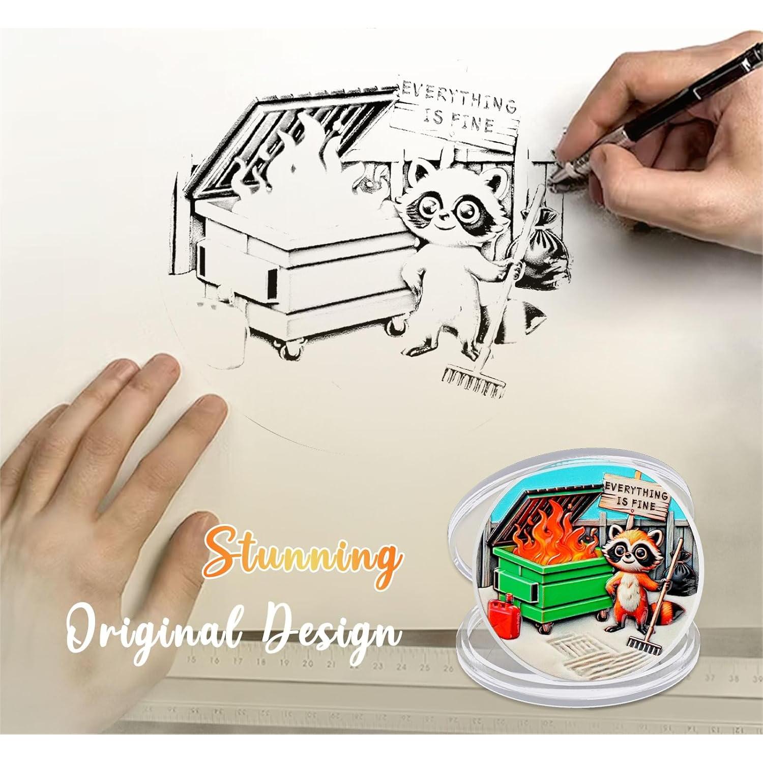 Conjunto de 5 Monedas Zen de Fuego de Basura CHURYUML