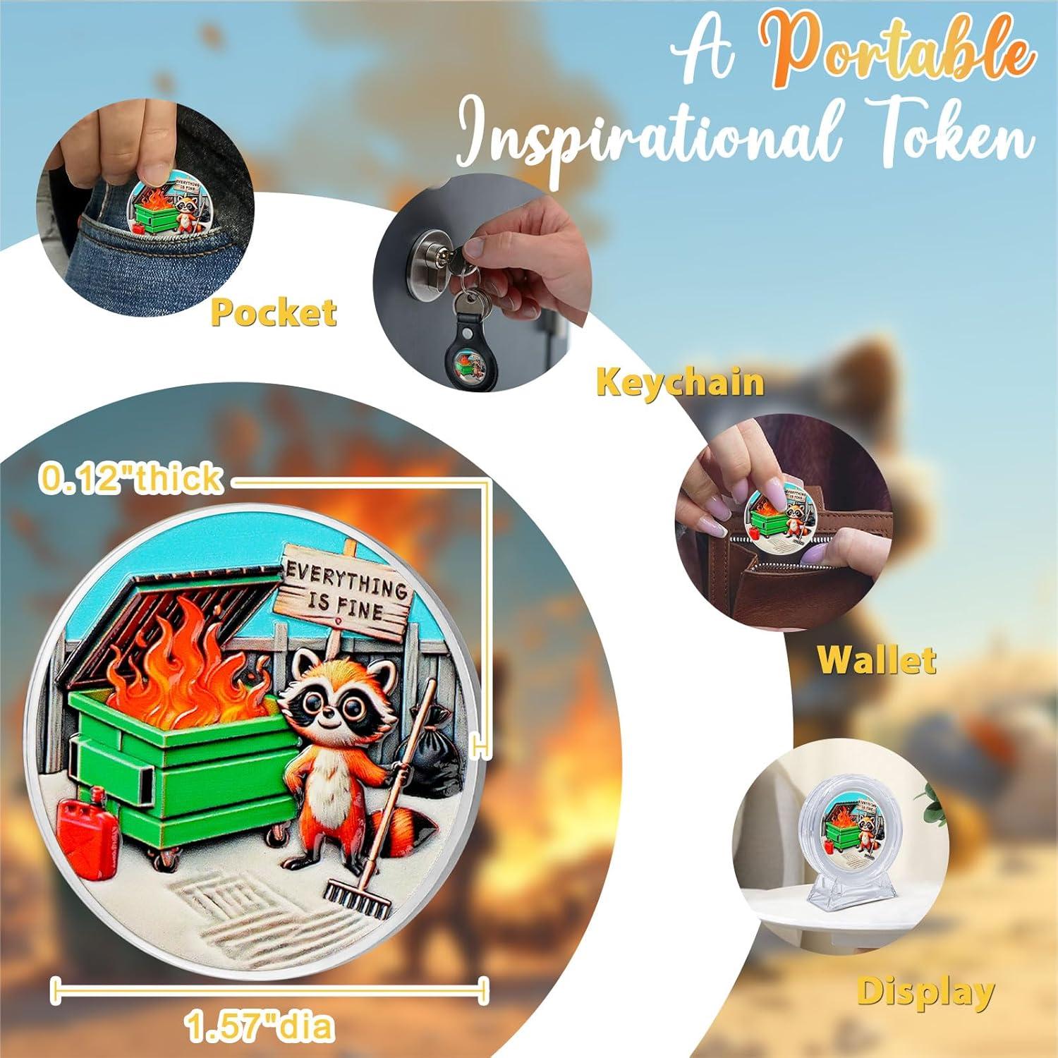 Conjunto de 5 Monedas Zen de Fuego de Basura CHURYUML