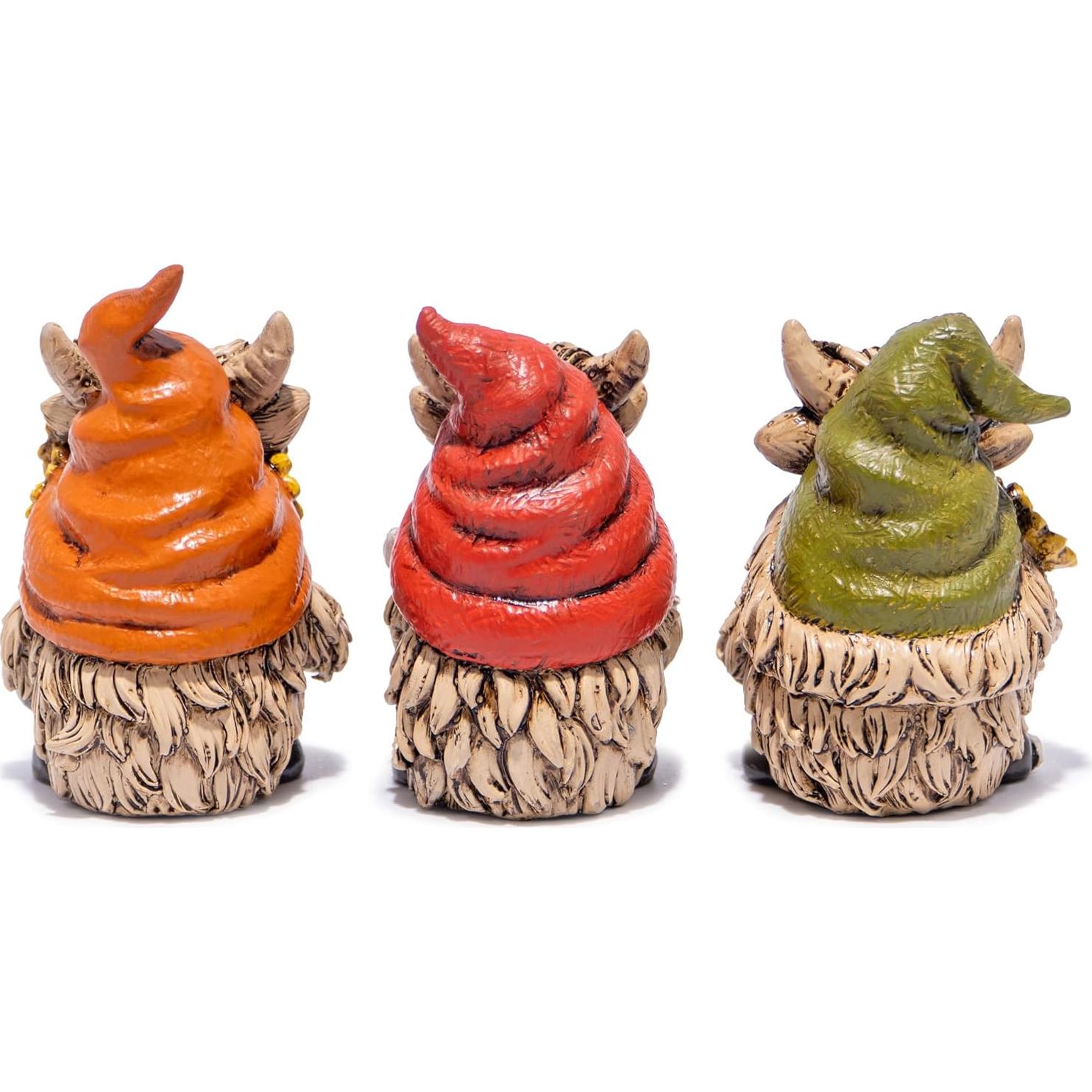 Gnomo de Vaca Alpina Hodao - Decoración Hecha a Mano 5.7x5.1x7.6 cm