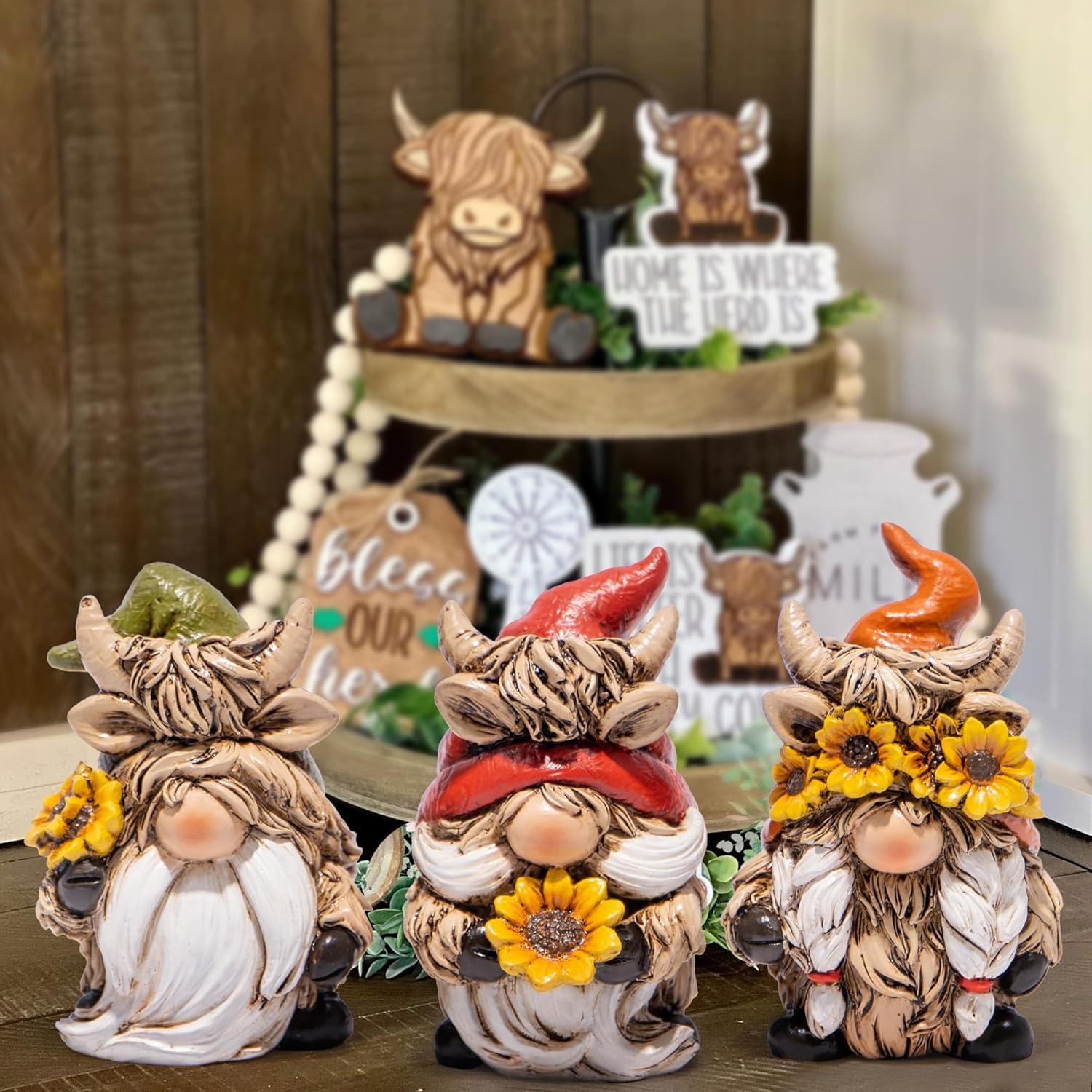 Gnomo de Vaca Alpina Hodao - Decoración Hecha a Mano 5.7x5.1x7.6 cm