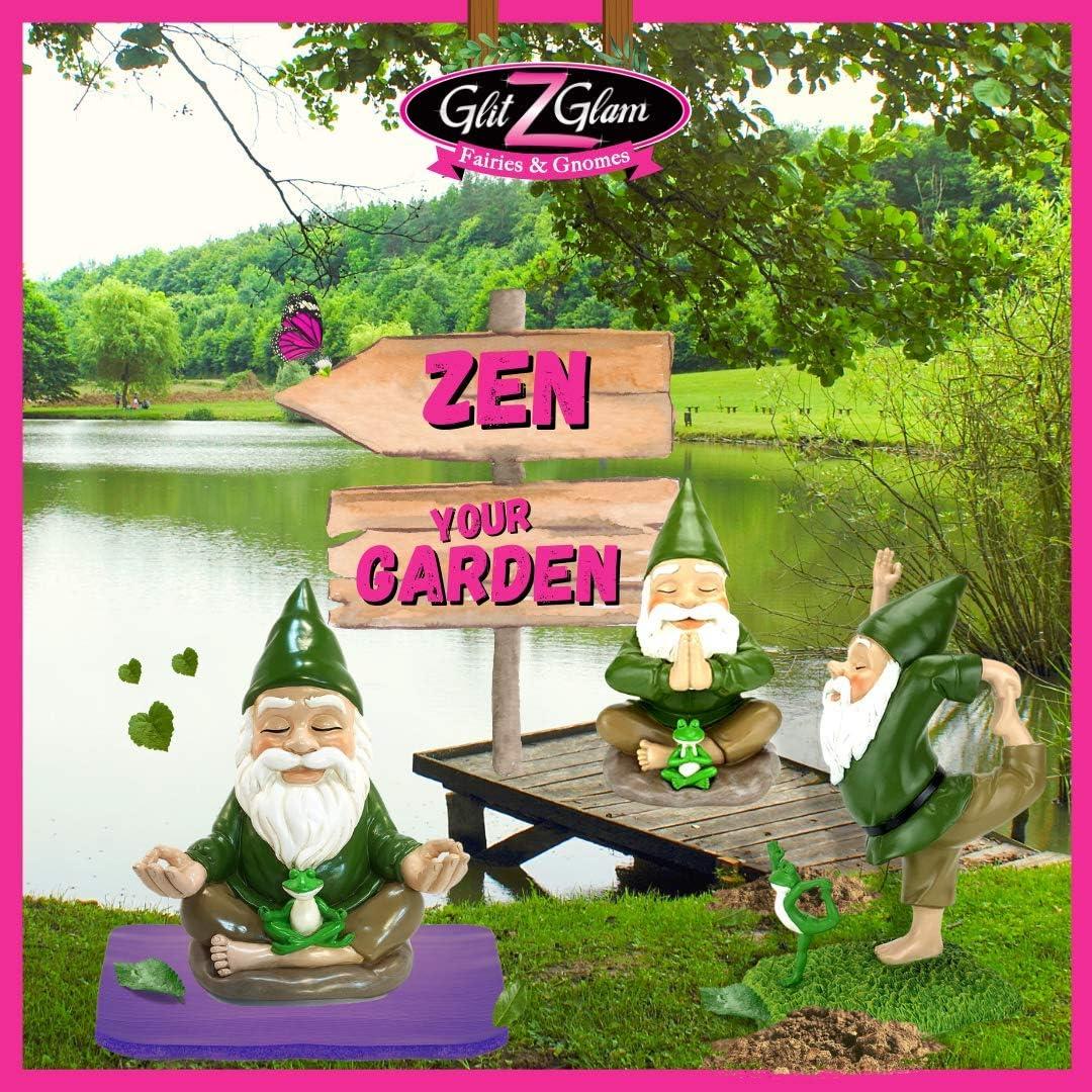 Figura de Jardín Zen Gnome GlitZGlam 28 cm Resina Pintada a Mano