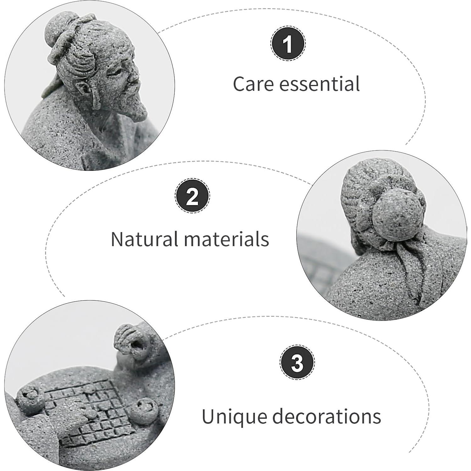 Juego de 3 Estatuas de Ajedrez Anciano Hoypeyfiy Jardín