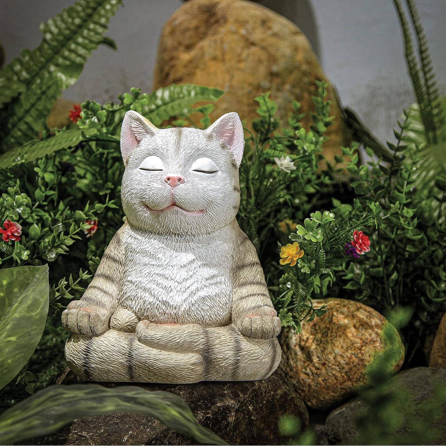 Estatua Gato Meditador Zen Gute 24 cm Decoración Jardín