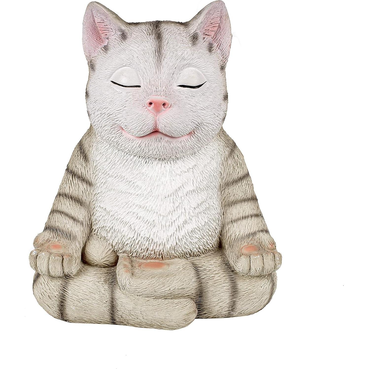Estatua Gato Meditador Zen Gute 24 cm Decoración Jardín